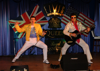 The Green Brothers as Freddie Mercury and Elvis Presley